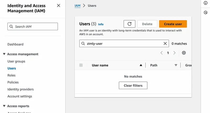 Create IAM User with Key and Secret